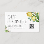 Citroenen en Blossoms QR Code Baby shower Registry Informatiekaartje (Voorkant)
