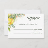 Citroenen en Eucalyptus Waterverf Rustige RSVP-kaa RSVP Kaartje (Voorkant)