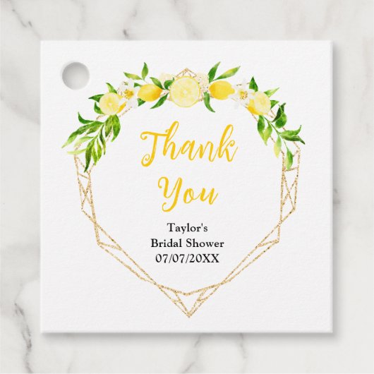 Citroenen en gebladerte Vrijgezellenfeest Dank u Bedankjes Labels (Voorkant)