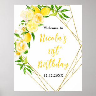 Citroenen en GeboorteDag Welkom met Loof Poster