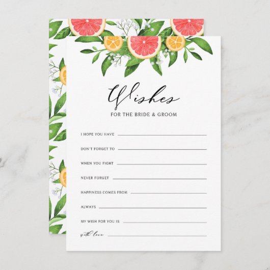 Citroenen en grapefruitstukken voor bruin en bruin informatiekaartje (Voorkant / Achterkant)