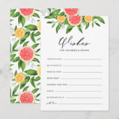 Citroenen en grapefruitwensen voor bruid en bruide informatiekaartje (Voorkant / Achterkant)
