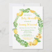 Citroenen en groen Baby shower Kaart (Voorkant)