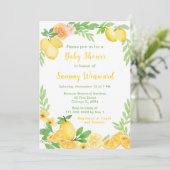 Citroenen en groen Baby shower Kaart (Staand voorkant)