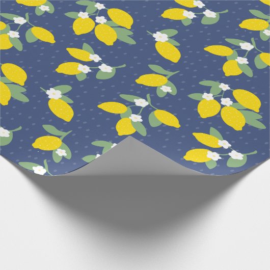  citroenen en groen patroon cadeaupapier (Hoek)