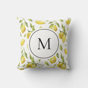  citroenen en groen patroon Monogram Kussen