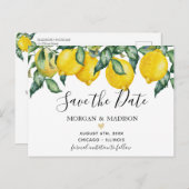 Citroenen en groen redden de datum briefkaart (Voorkant / Achterkant)