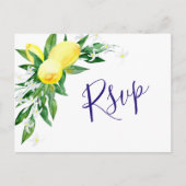 Citroenen en groen Waterverf bruiloft RSVP Briefkaart (Voorkant)