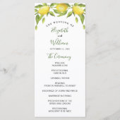 Citroenen en groen Waterverf Trouwceremonie Programmakaart (Voorkant)