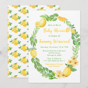Citroenen en Groene Baby Shower Kaart