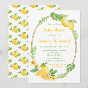 Citroenen en Groene Baby Shower Kaart