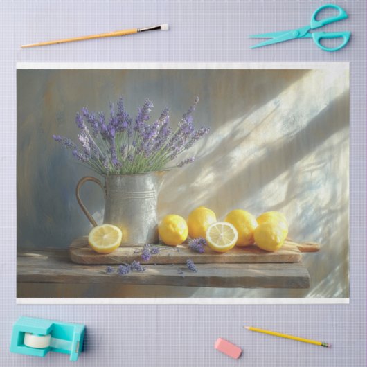 Citroenen en Lavendel Keuken Stilleven Decoupage Tissuepapier (Craft)