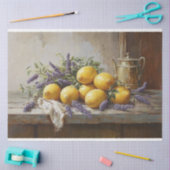 Citroenen en lavendel met theepot schilderij Decou Tissuepapier (Craft)