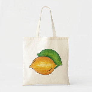 Citroenen en Limes Lemon Limoen Citrus Fruit Canva Tote Bag