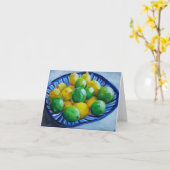 Citroenen en limoenen Note Kaart (Gele Bloem)