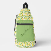 Citroenen en limoenen op een groene achtergrond sling bag (Voorkant)