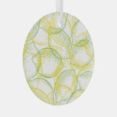 Citroenen en limoenen: vers patroon. glas ornament (Voorkant Rechts)