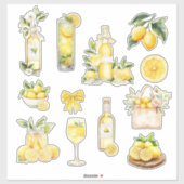 Citroenen en Limoncello Hoofdsqueeze Bruidsdiner Sticker (Vel)