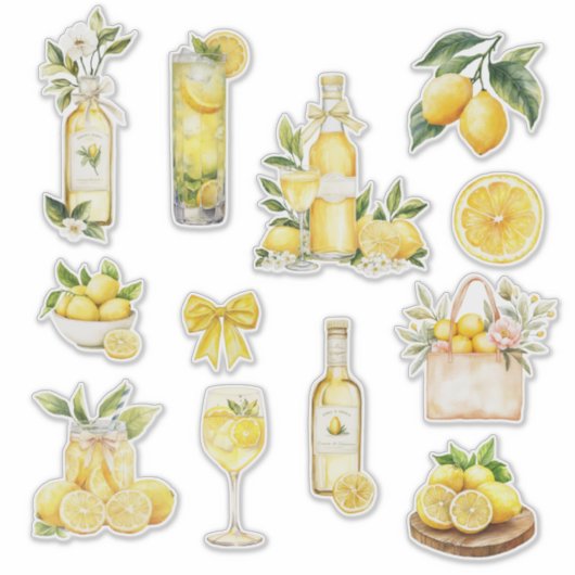 Citroenen en Limoncello Hoofdsqueeze Bruidsdiner Sticker (Voorkant)