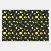 Citroenen en oliepatroon inpakpapier vel (Voorkant 3)