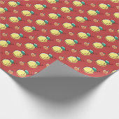 Citroenen en perziken cadeaupapier (Hoek)