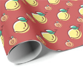 Citroenen en perziken cadeaupapier (Rol Hoek)