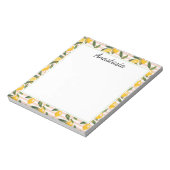 Citroenen en roze geel Gingham Notitieblok (Linkerzijde)