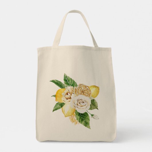 Citroenen en rozen bouquet tote bag (Achterkant)