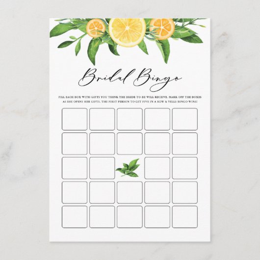 Citroenen en Sinaasappels Garland Vrijgezellenfees Informatiekaartje (Voorkant)