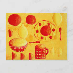 Citroenen en Sinaasappels met kommen Schilderij Briefkaart
