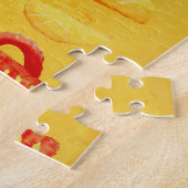 Citroenen en sinaasappels met kommen schilderij legpuzzel (Zijkant)