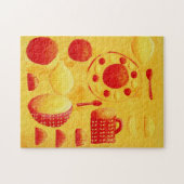 Citroenen en sinaasappels met kommen schilderij legpuzzel (Horizontaal)