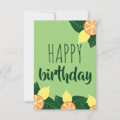 Citroenen en sinaasappels vrolijk jarig kaart (Voorkant)