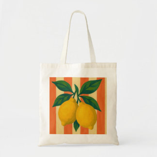 Citroenen en strepen illustratie tote bag
