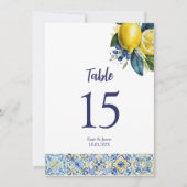 Citroenen en tegels Gepersonaliseerd Trouwtafel Nu Kaart (Voorkant)