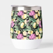 Citroenen en Tulpen Bloemenpatroon | Citrusmonogra (Rechts)