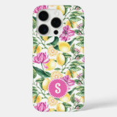 Citroenen en Tulpen Bloemenpatroon | Citrusmonogra Case-Mate iPhone Case (Achterkant)