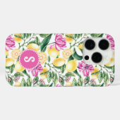 Citroenen en Tulpen Bloemenpatroon | Citrusmonogra Case-Mate iPhone Case (Achterkant (horizontaal))