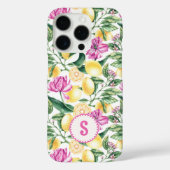 Citroenen en Tulpen Bloemenpatroon | Citrusmonogra Case-Mate iPhone Case (Achterkant)