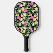 Citroenen en Tulpen Bloemenpatroon | Citrusmonogra Pickleball Paddle (Achterkant)