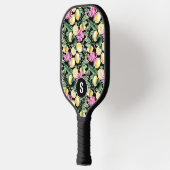 Citroenen en Tulpen Bloemenpatroon | Citrusmonogra Pickleball Paddle (Links)