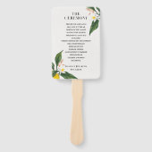 Citroenen en witte bloemen bloesem handwaaier (Voorkant)