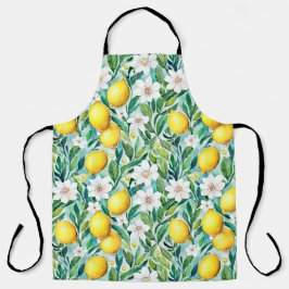 Citroenen en witte bloemen - Franse landelijke inr Schort