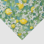 Citroenen en witte bloemen tissuepapier (Detail)