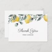 Citroenen & Eucalyptus Bruiloft Uitnodiging Bedank (Voorkant / Achterkant)