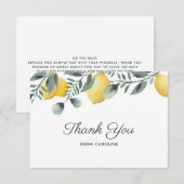 Citroenen & Eucalyptus Bruiloft Uitnodiging Dankka (Voorkant / Achterkant)