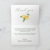 Citroenen Eucalyptus & Gele Bloemen Dankkaart Bedankkaart (Binnen)