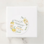 Citroenen Eucalyptus Roze Bruidsfeest Dank Je Bedankjes Labels (In situ)