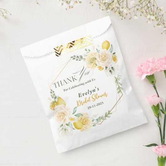 Citroenen Eucalyptus Roze Bruidsfeest Dank Je Wel Bedankzakje (Gezegeld)