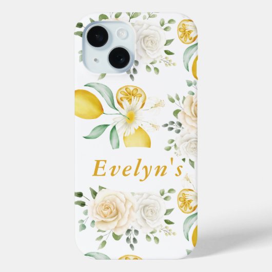 citroenen Eucalyptus Zacht Roze Rozen Aangepaste Case-Mate iPhone Case (Achterkant)